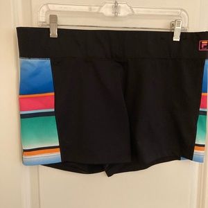 FILA Black and Multi Colored Sports Shorts